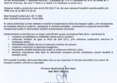 AnunȚ Final Proiect: Municipiul Baia Mare, în Calitate De Beneficiar, Anunță Finalizarea Proiectului „creșterea Mobilității Urbane Durabile în Municipiul Baia Mare Prin Modernizarea Parcului Auto De Transport Public în Municipiul Baia Mare”, Cod Proiect C10i1.1.51, Finanțat Prin Planul Național De Redresare și Reziliență (pnrr).