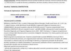 Comunicat Lansare Proiect: Creșterea Competitivității Firmei Modavill Constructii Srl Prin Investiții în Active