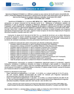 Ecoaqua Călărași Anunță Semnarea Lucrărilor De Execuție Pentru Înființarea și Extinderea Rețelelor De Alimentare Cu Apă în Frumușani și Plătărești