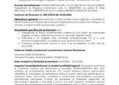 (p) Anunț Privind Finalizarea Proiectului „adoptarea Tehnologiilor Digitale în Cadrul Societății Transorbatika Srl”